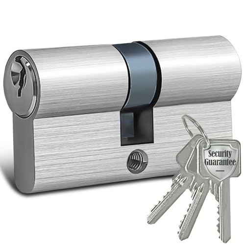 AceMining Cilindri di serrature 30/30 mm, 60 mm fabbro porta con 3 chiavi, facile da installare, cilindri per porte in legno vetro camera