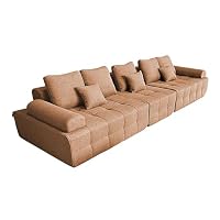 Oviala Canapé modulable 5 Places en Tissu Terracotta L 365 cm - Snuggy