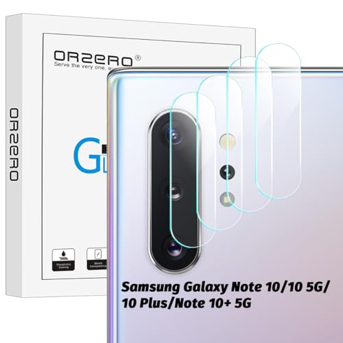 Orzero (3 Pack) Camera Lens Protector, Protector de Cámera Case Friendly Tempered Glass 9H High Definition Microphone Cutout Anti-Scratch (Samsung Galaxy Note 10)