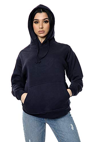 imporio 11 Women Ladies Oversized Pullover Plain Hoodie Top With Out Zip Hoodies Sweatshirt Top Jumper UK 10-18 (Navy, LARGE UK 14-16)