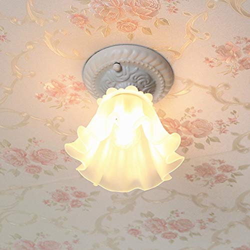 Luz de techo de dormitorio blanca empotrada con cúpula rural 4