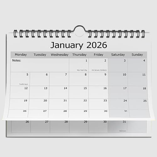 Calendário de 18 meses 2025-2026, calendário de parede A4 de julho de 2025 a dezembro de 2026, planificador mensal para férias, organização do trabalho e programação