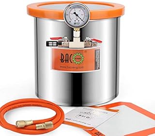 BACOENG 3 Gallon Tempered Glass Lid Stainless Steel Vacuum Chamber Perfect for Stabilizing Wood, Degassing Silicones, Epoxies and Essential Oils