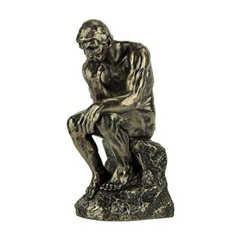 Veronese Design 8" Rodin The Thinker Cast Resin Statue Bronze Finish Cover