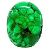 Amazing Gemstone Malachite Crystals and Healing Stones - Large Palm Stone Crystals Piedra - Crystal for Good Luck, Balanced Positive Energy, Meditation - Unique Stocking Stuffers, Gifts for Women