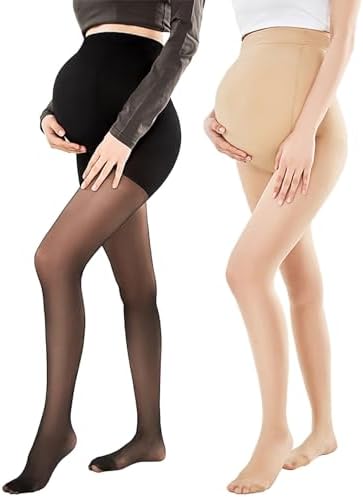 Collants Maternité Opaques Chauds - Leggings Grossesse Grande Taille | Hiver Confort Polyester Noir