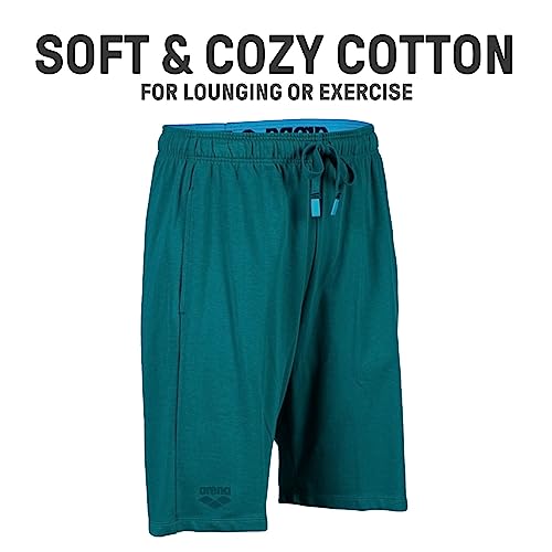 ARENA Bermuda Solid Unisex Shorts, Mens Womens Comfy 100 Percent Cotton Jersey Sweat Shorts Drawstring Deep Side Pockets3