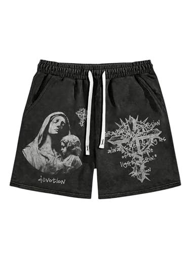 VIPWOLF Men's Designer Graphic Shorts Renaissance Cross...