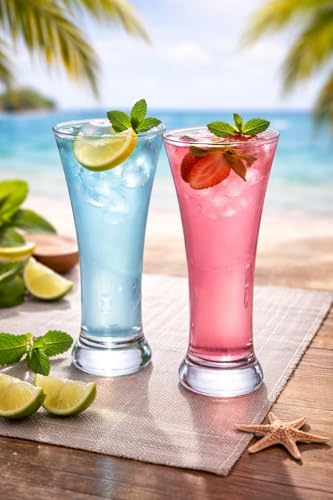 Image of PrimeWorld European 320 ml Pilsner Glasses Set of 4 Pcs Mocktail, Lassi, Juice,Beer Glasses, Cocktail Glasses, Gifts, Beers Cups, Beer Glasses for Men