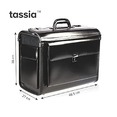 Leather Pilot Case Business Laptop Travel Flight Briefcase Bag Hand Luggage (Pilotcase)