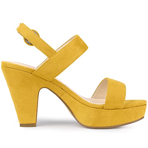 Image of Allegra K Women's Slingback Platform Heels Chunky High Heel Sandals