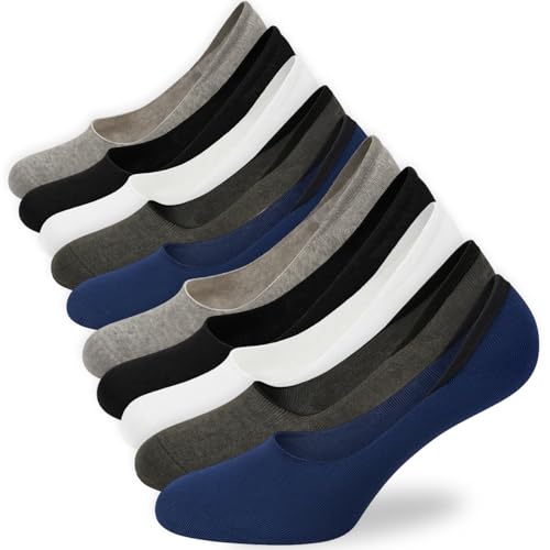 10 Pairs Unisex Athletic Cotton Non Slip Low Cut Flat Liner No Show Socks