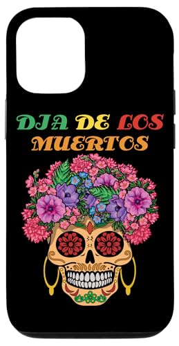 Carcasa para iPhone 14 Día de los Muertos Día de Muertos México Halloween Flor Floral