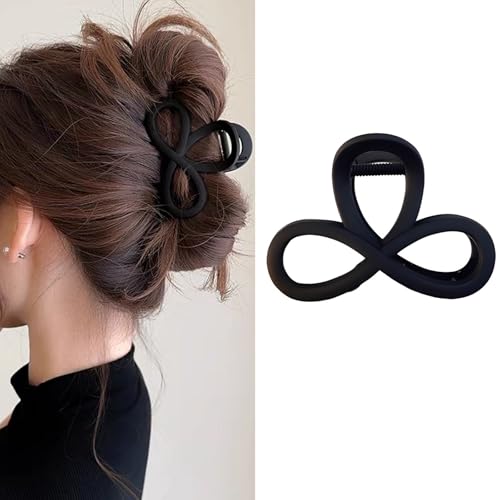 HAPVITAL ヘアクリップ しっかりとまる 可愛い バンスクリップ 軽い 強力 髪留め クリップ ヘアクリップ 髪飾り 小さめ ヘアアクセサリー 日常 お風呂 大人向け 韓国風 おしゃれ 大人 hair clip バレッタ 優雅 エレガント (ブラック