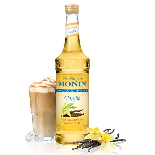 Monin - Sugar Free Vanilla Syrup, Bold Vanilla Bean Flavor, Great for Coffee, Cocktails, & Lattes, Gluten-Free, Non-GMO (750 ml)