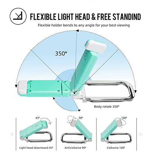 Image of EGWASER Book Reading Light, Portable USB Rechargeable LED Clip on Book Lights for Reading in Bed, 3 Brightness Adjustable Dimmable Bookmark Light for Eye-Protection, Reading Lamp (Blue)
