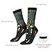XZDWPY Tennis balls and rackets Unisex Mid-Calf Socks 3 Black Polyester Skin-Friendly Moisture-Wicking Fashionable Crew Socks