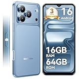 Blackview Wave 7C Sim-free & Unlocked Mobile Phones, 32MP Smart Phones,16GB+64GB Android 16 Phone, Phone Android, 6.56' Unlocked Phone, Face Unlock, WIFI 5G/GPS/IP54/3.5mm/3 Year Warranty, Blue