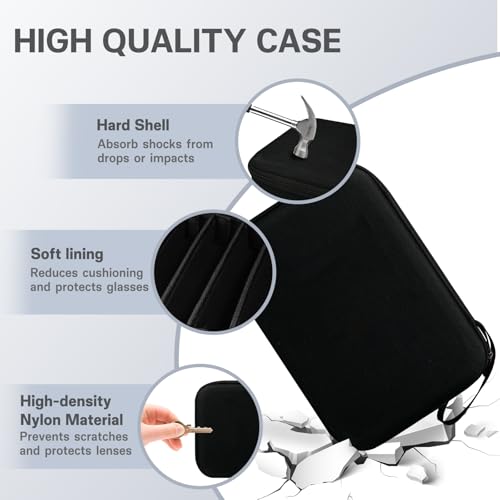 Image of Glasses Case Hard Shell Adjustable Slots Sunglasses Case for Multiple Pairs, for Travel, Trip, Camping