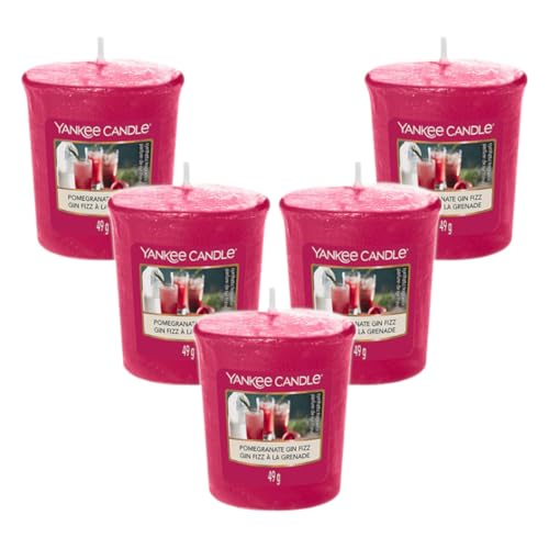 5 x Yankee Candle Votive - Pomegranate Gin Fizz - 49g - 15hr Burn time Each