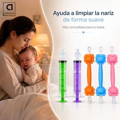 Miniatura 7 de Pinzas Sacamocos Bebe Kit Limpieza Nasal 3 Saca Mocos 2 Jeringas 10ml Con Adaptador Silicona Limpiador Nasal Y De Oídos Para Bebes Y Niños Elimina Cerumen Y Mocos De Forma Fácil Y Segura