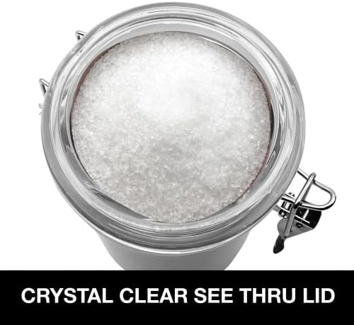 Oggi Stainless Steel Sugar Canister 62 fl oz - Airtight Clamp Lid, Clear See-Thru Top - Ideal Sugar Container for Countertop, Sugar Jar, Bulk Sugar Storage. Large Size 5" x 7.5". - Thumbnail 4