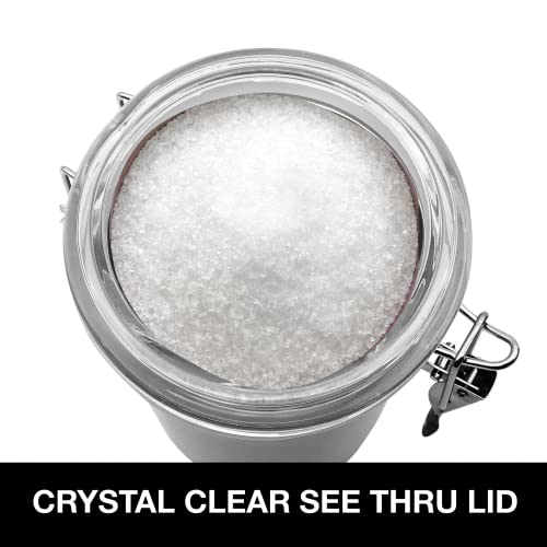 image for Oggi Stainless Steel Sugar Canister 62 fl oz - Airtight Clamp Lid, Cle