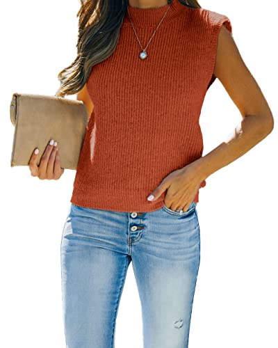 Image of Elitechoice Women's Sleeveless Sweater Vest Summer Mock Neck Casual Pullover Lightweight Tops 2025