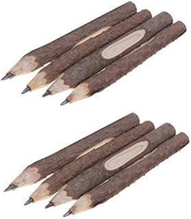 Cabilock 8pcs 5inch/13cm Short Retro Bark Pencils Wooden Tree Rustic Twig Pencils Gifts for Kids Children