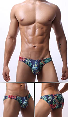 Men's Spandex Low Rise Printed Bikini Eyelet Briefs Underwear4