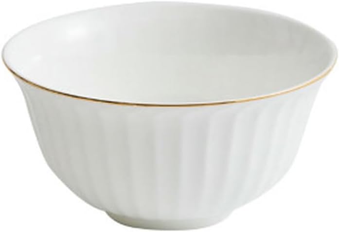 Vintage Rice Bowls ，Ceramic Tableware BowlHousehold gold-plated bone china rice bowl, hotel restaurant small soup - 4.5 inches