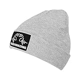 Winter Knit Hat Cap for Men Women, Bodybuilding Heartbeat Daily Beanie Hat Unisex Warm Cuff Ski Skull Caps Gray
