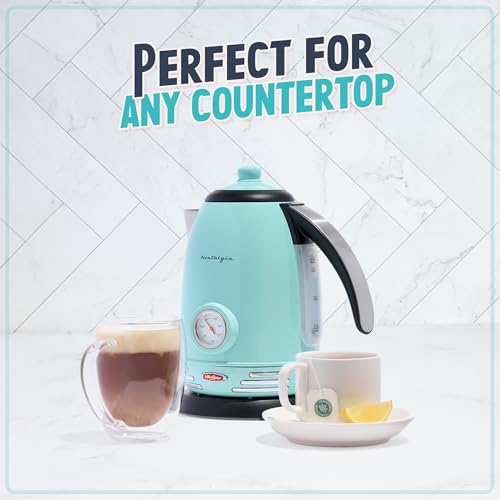 Nostalgia Retro Stainless Steel Electric Kettle (Aqua)