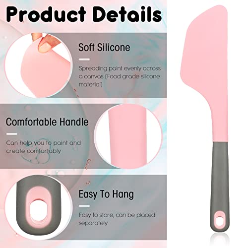 Paint Spatula Silicone Spatula Silicone Art Painting Tools Art Supplies Spreading Paint Tools For Texturizing And Moving Paint Fluid Artist Painting Supplies, Pink #TOP3
