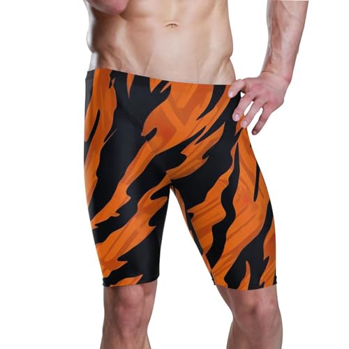 UMIRIKO Tiger Stripe Men's Swim Jammers Racing & Training Swimsuit Fast, Flexible,Comfortable XXXL B0402161, 3X-Large