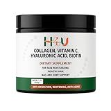 H4U Collagen Peptides Powder Plus with Vitamin C and Hyaluronic Acid & Biotin with Beauty Blend; for Skin Hydration; Healthy Hair, Nails and Joint Support; Unflavored Powder, 7 Ounces, 20 Servings*
