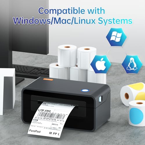 Image of HPRT Shipping Label Printer 4x6- SL42 Thermal Label Printer, Label Printer for Shipping Packages, 150mm /s High-Speed Label Maker for Windows & MAC, Compatible with India Post DHL，Amazon