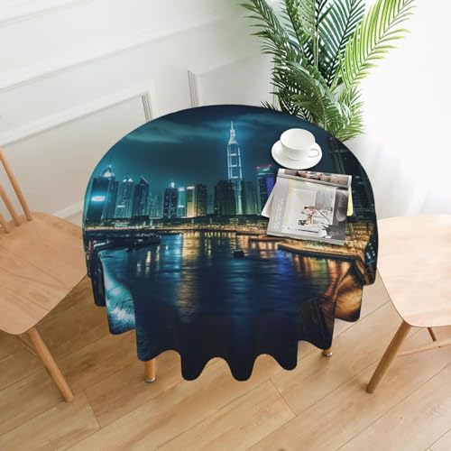 Table protégée des taches grâce à la nappe ronde imperméable 152 cm - 7