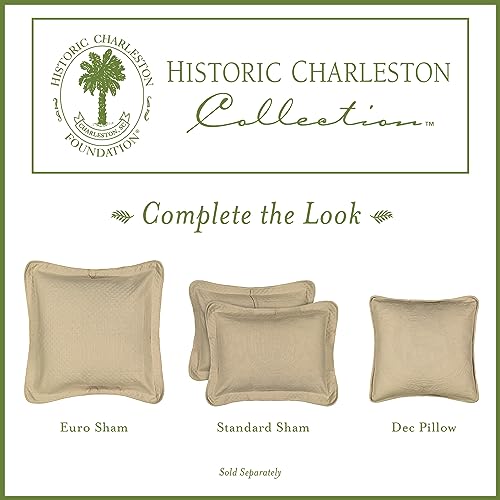 King Charles Modern Farmhouse Floral Matelasse Bedspread, 100% Cotton Breathable Bedding, Full/Queen, Sage
