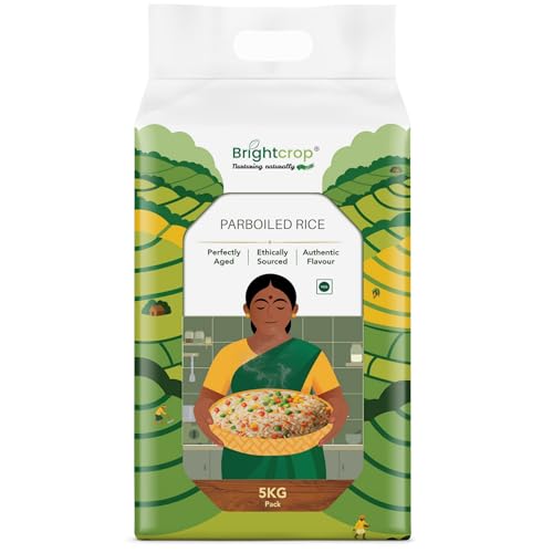 Image of Brightcrop Regular Parboiled Rice | Usna Chawal | Ponni Rice (5Kg Pack)