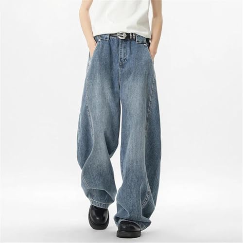 Men's Retro Denim, High-Waisted, Ripped Baggy Street Style, Distressed Pants2