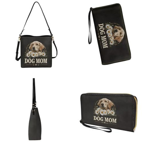 Image of Bucket Crossbody Bag Set for Women Lady, Leather Purse and Wallet Set Large Bucket Bag with Wallet