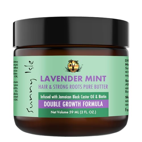 Sunny Isle Lavender Mint Hair and Strong Roots Butter 2oz | Infused with Biotin & Jamaican Black