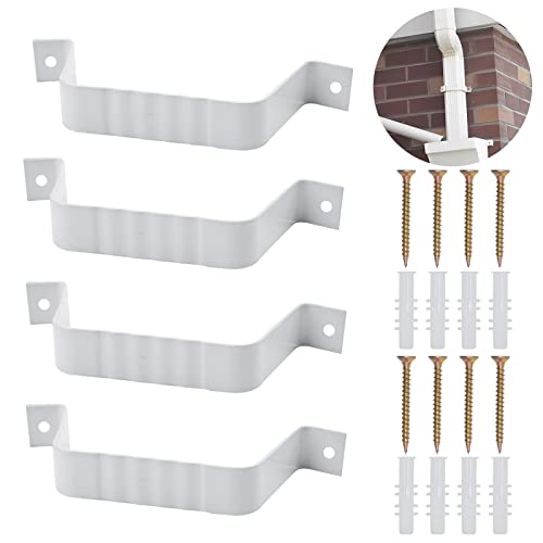4pcs Downspout Adapter Gutter Downspout Strap 3x4 White Downspout Adapter and Downspouts Parts Downspout Bracket Leader Strap Rainwater Drainage Gutter Parts