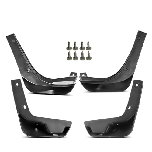 Image of A-Premium Mud Flaps, No Drilling Required Splash Guards with Accessories | Compatible with Nissan March, Micra, 2010-2014, Hatchback, Set of 4 Front and Rear
