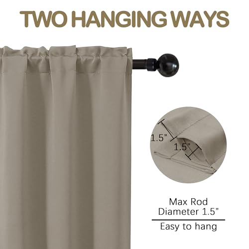 Image of Stone Curtains for Small Window Treatment, Light Blocking Short Kitchen Window Curtains Over Sink, Dual Rod Pocket Half Window Tiers for Bathroom Basement, Each 40Wx36L, 2 PCS