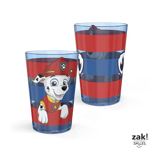 Image of Zak Designs 14.5oz PAW Patrol Nesting Tumbler Set Includes Durable Plastic Cups, Fun Drinkware is Perfect for Kids, 4pk (14.5oz, Chase & Marshall & Skye)