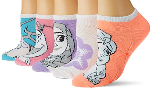Disney womens Frozen 5 Pack No Show Casual Sock, Pink Purple Multi, 9 11 US