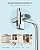 Waterfall 3 Hole Kitchen Sink Faucet with Separate Handle and Soap Dispenser, Brushed Nickel AJO BEND Stainless Steel 5-Mode Pull Down Faucets for Kitchen/Bar/RV Sink, Single Handle 360° Swivel