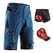 Produktbild Beylore Baggy MTB Hose Herren Kurz Gepolstert, Upgrade Radlerhose Herren mit Sitzpolster, 3D Gel Fahrradunterhose Herren, Schnelltrocknende Atmungsaktiv Downhill Mountenbike Radhose,Blau,XXL